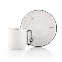 BEYAZ GÜMÜŞ 6 KİŞİLİK TÜRK KAHVESİ FİNCANI