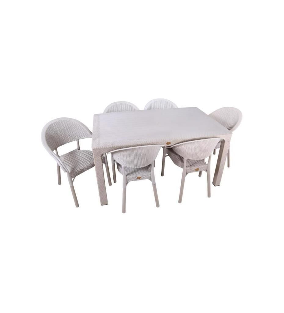 CAPİSSİ KAPUÇİNO CAMSIZ RATTAN MASA SETİ 90X150CM