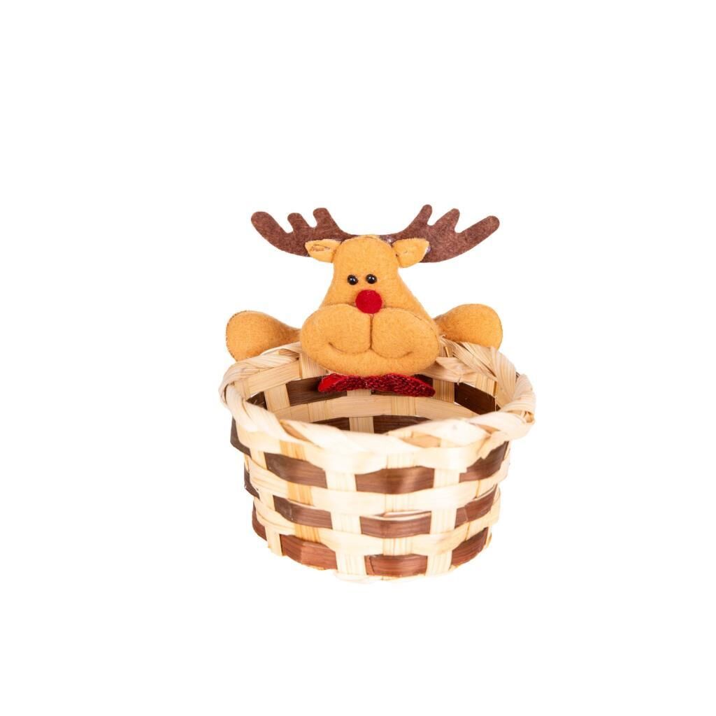 GEYİK FİGÜRLÜ YILBAŞI SEPET 10X11CM