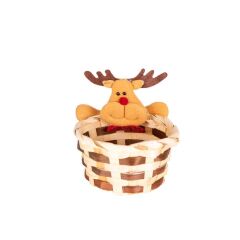 GEYİK FİGÜRLÜ YILBAŞI SEPET 10X11CM