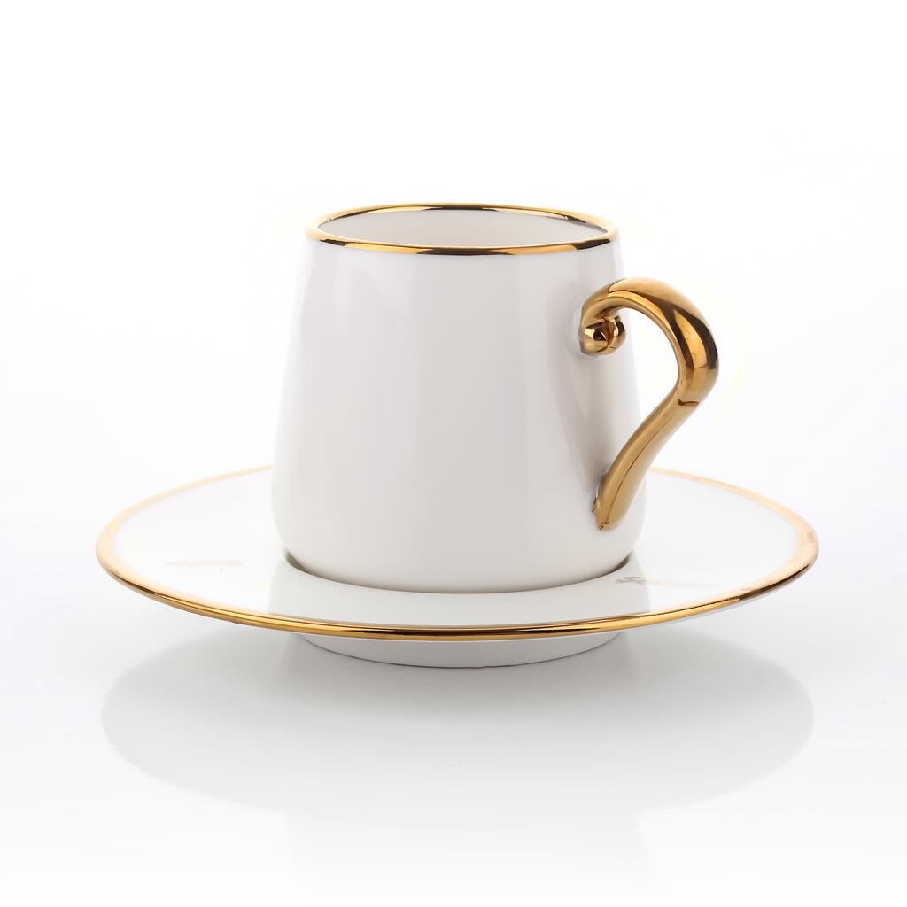 BEYAZ ALTIN 6 KİŞİLİK TÜRK KAHVESİ FİNCANI