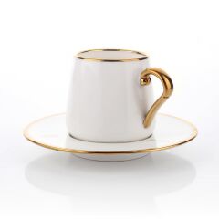 BEYAZ ALTIN 6 KİŞİLİK TÜRK KAHVESİ FİNCANI