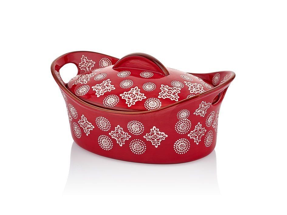 KIRMIZI KAPAKLI OVAL TENCERE 25CM