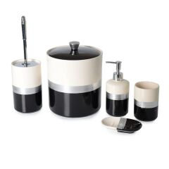 SİYAH GÜMÜŞ 5 PARÇA BANYO SETİ