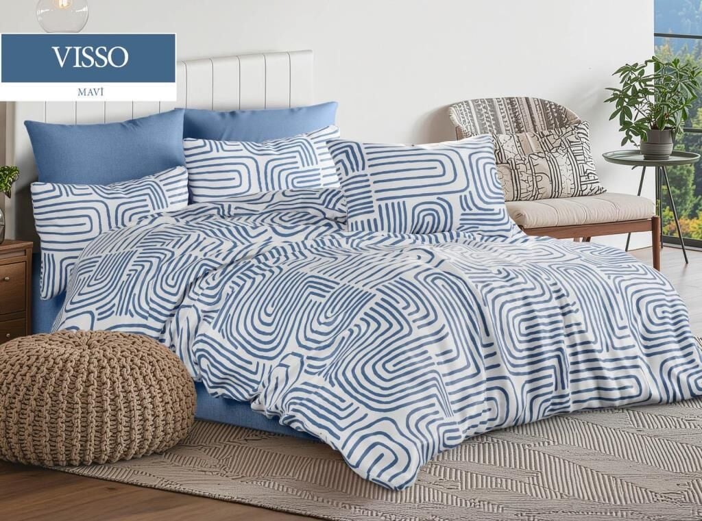 VİSSO MAVİ TEK KİŞİLİK NEVRESİM TAKIMI