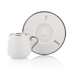 BEYAZ GÜMÜŞ 6 KİŞİLİK TÜRK KAHVESİ FİNCANI