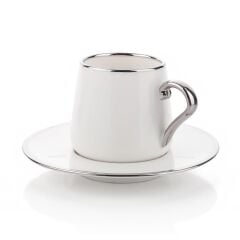 BEYAZ GÜMÜŞ 6 KİŞİLİK TÜRK KAHVESİ FİNCANI