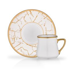 BEYAZ MERMER 6'LI TÜRK KAHVESİ FİNCANI