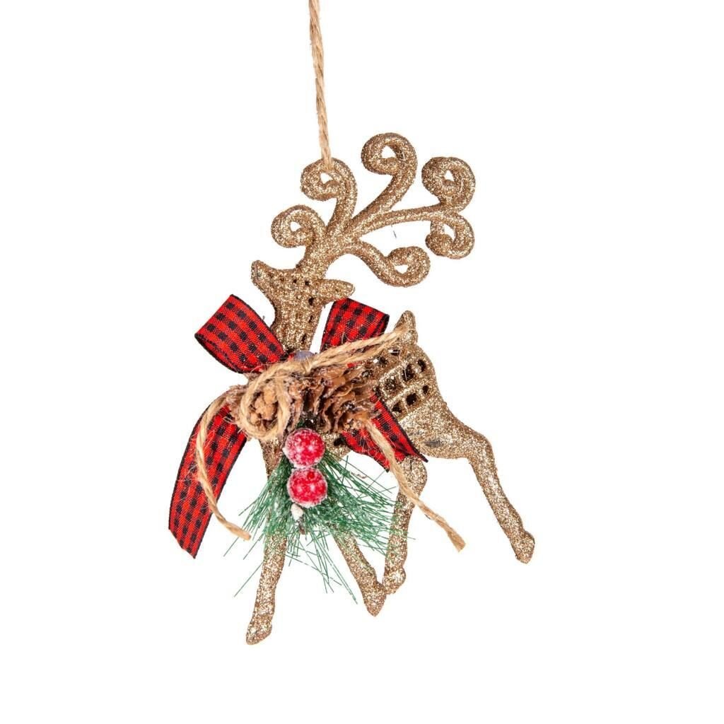 GOLD SİMLİ NOEL GEYİK DEKOR 8X15CM