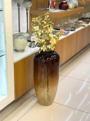 FLOW KAHVERENGİ CAM VAZO 24X53CM