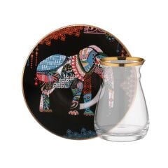 ELEPHANT SİYAH TEK KİŞİLİK ÇAY SETİ