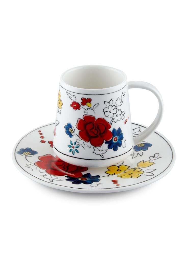 FIORE KIRMIZI TEK KİŞİLİK TÜRK KAHVESİ FİNCANI