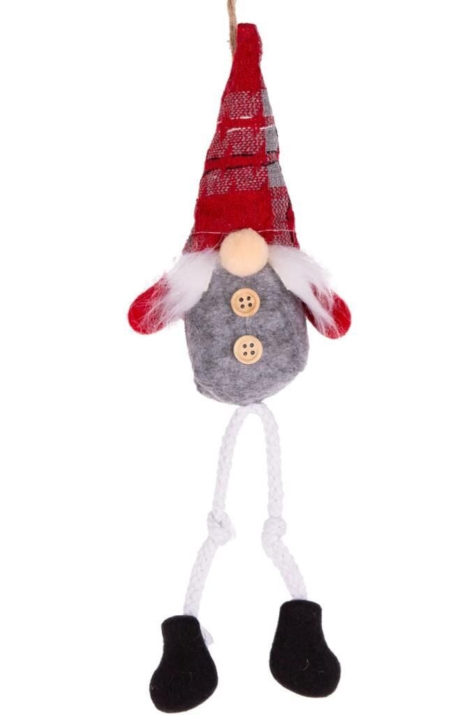 KIRMIZI GRİ CÜCE NOEL DEKOR 6X5X30CM