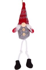 KIRMIZI GRİ CÜCE NOEL DEKOR 6X5X30CM