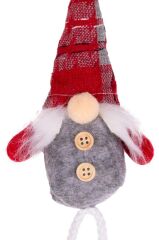 KIRMIZI GRİ CÜCE NOEL DEKOR 6X5X30CM