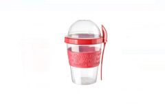 KIRMIZI KAŞIKLI BARDAK 600ML