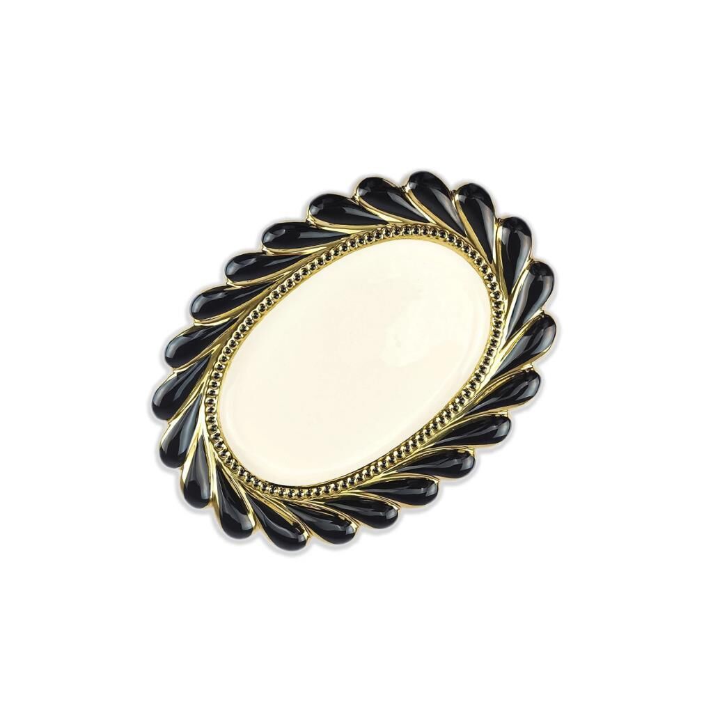 CALLAVİ SİYAH ALTIN OVAL TABAK 39CM
