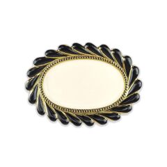 CALLAVİ SİYAH ALTIN OVAL TABAK 39CM