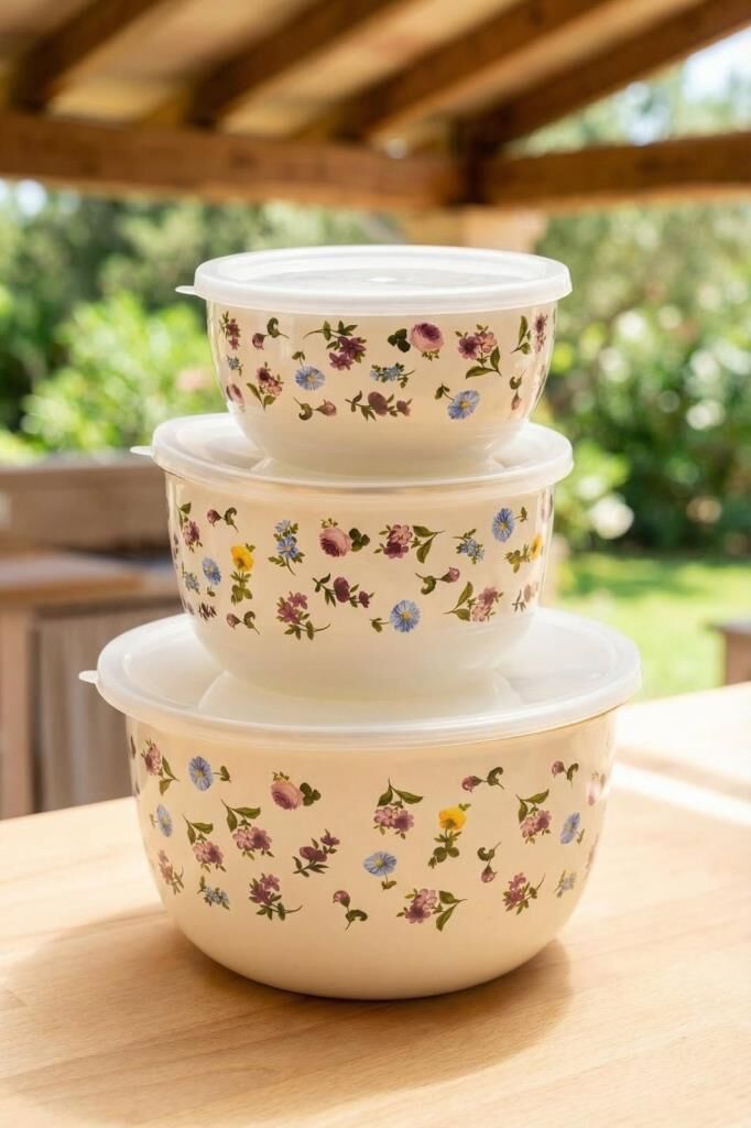 PETIT FLEUR COLLECTION EMAYE 3'LÜ KARIŞTIRMA KABI