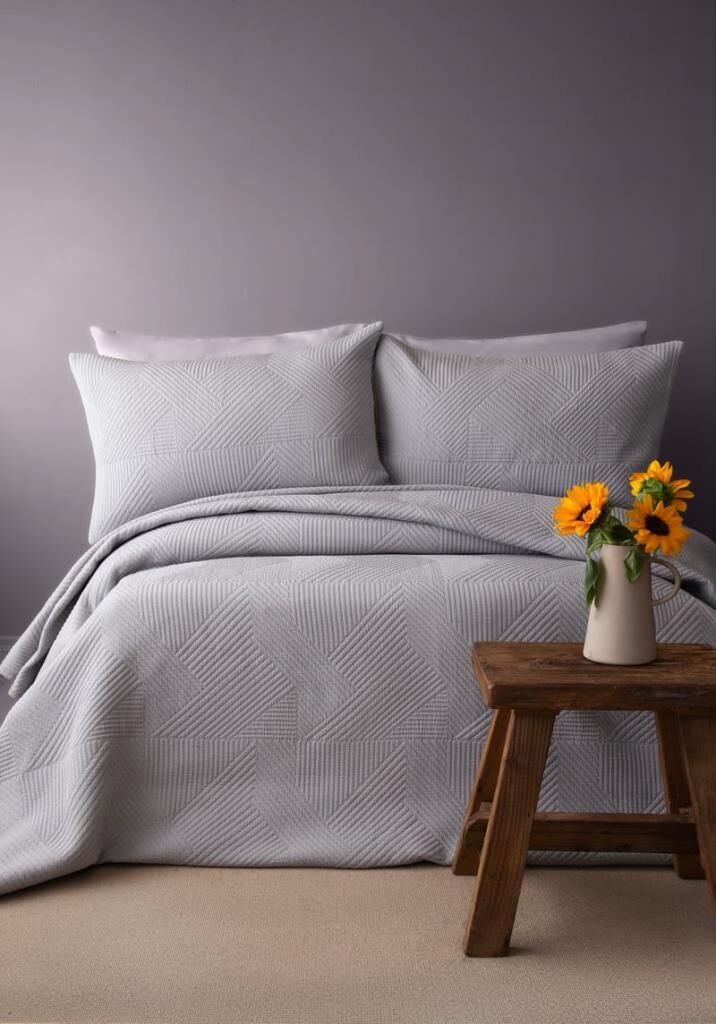 SAVOY GRİ ÇİFT KİŞİLİK YATAK ÖRTÜSÜ