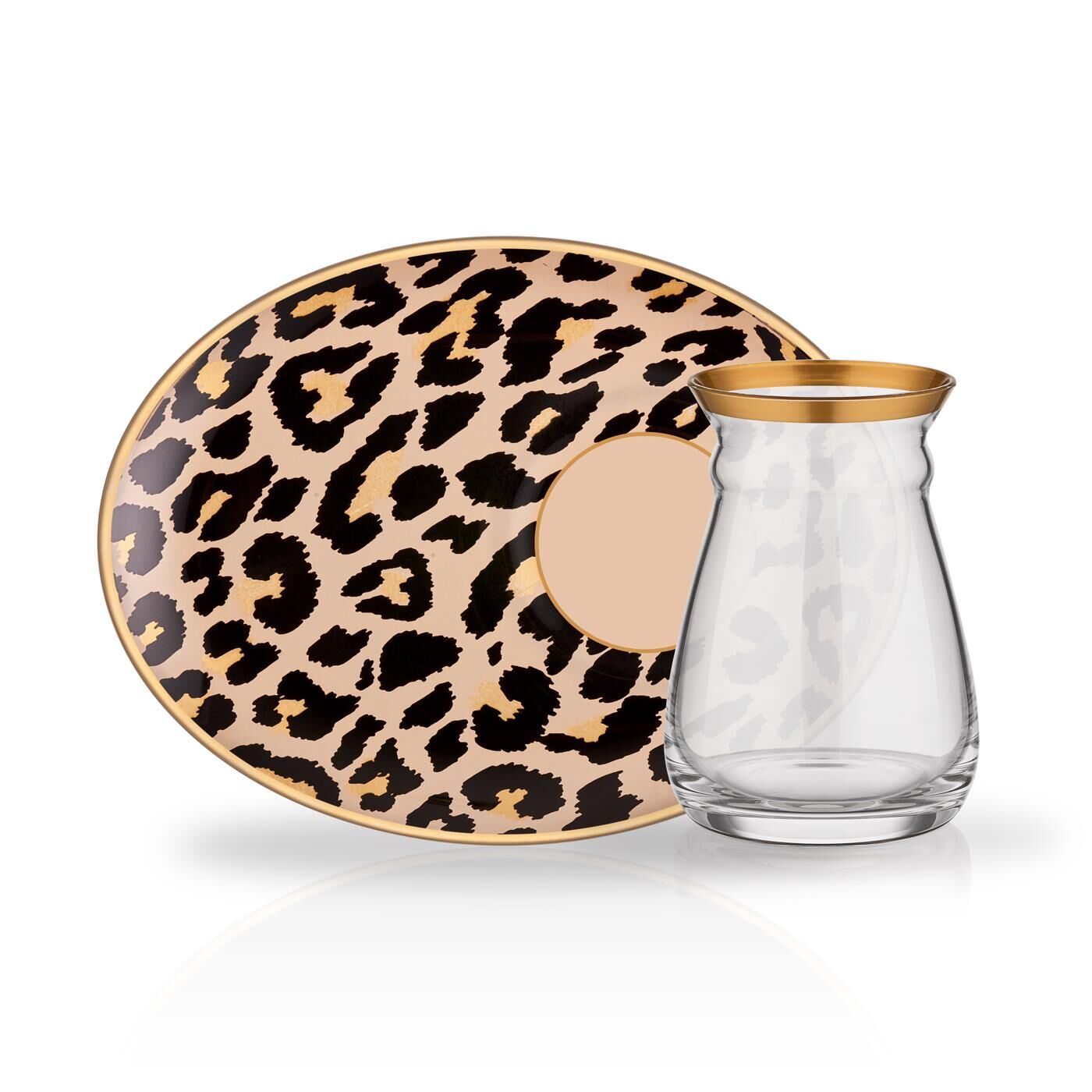 LEOPAR GENİŞ TABAKLI 1 KİŞİLİK ÇAY SET