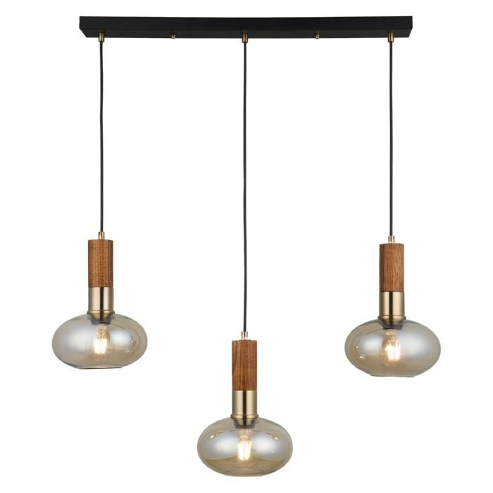 HENA 3'LÜ ANTİK LAK SIRALI AVİZE 3X27