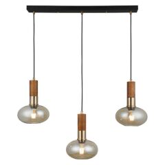 HENA 3'LÜ ANTİK LAK SIRALI AVİZE 3X27