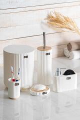 ASTORIA BEYAZ ÇİZGİLİ 5 PARÇA BANYO SETİ
