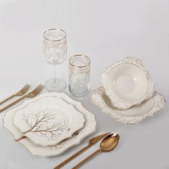 NORWOOD KREM ALTIN 6 KİŞİLİK 24 PARÇA YEMEK TAKIMI