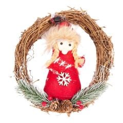 KARDAN KADIN ÇELENK NOEL KAPI SÜSÜ 20X20CM