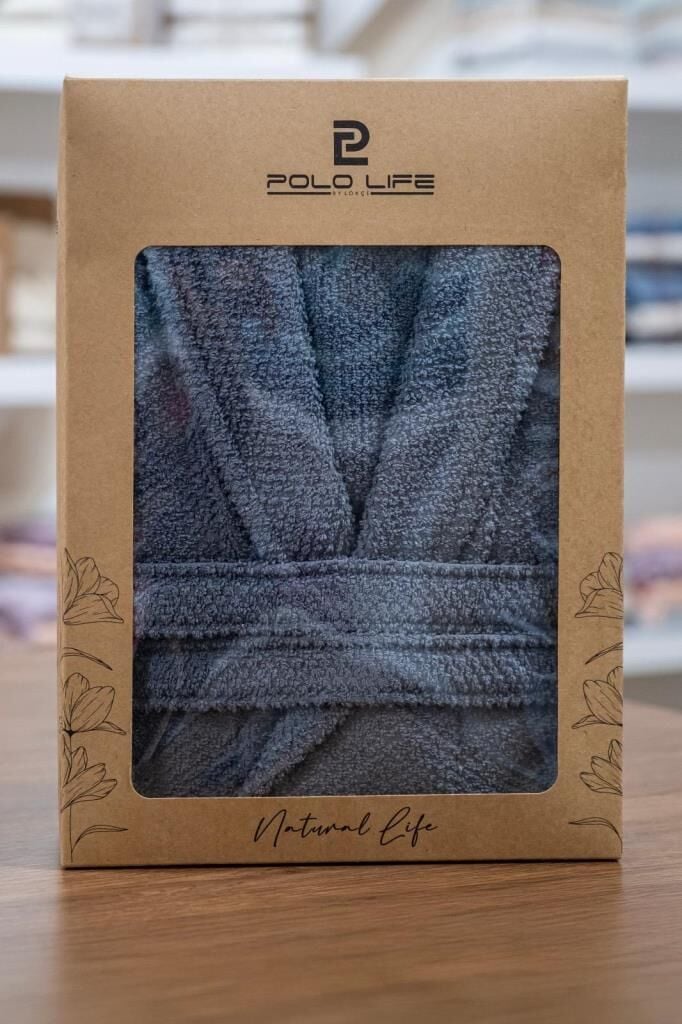 TEK KİŞİLİK BORNOZ ANTRASİT 3XL