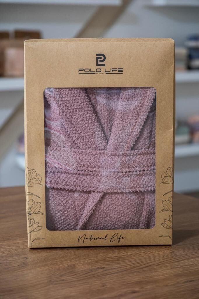 TEK KİŞİLİK BORNOZ GÜL KURUSU 3XL