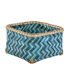 MAVİ KARE BAMBU SEPET 25cm