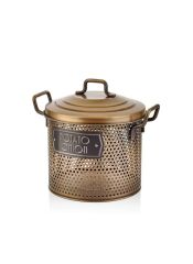 GALVENİZ ALTIN METAL PATATES SOĞAN SAKLAMA KABI 30CM