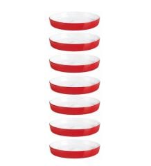 KOLEKSİYON TİRYAKİ KIRMIZI ÇAY TABAK SETİ 6'LI