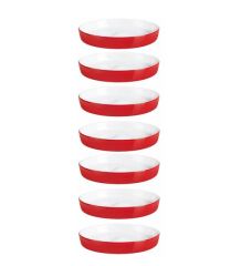 KOLEKSİYON TİRYAKİ KIRMIZI ÇAY TABAK SETİ 6'LI