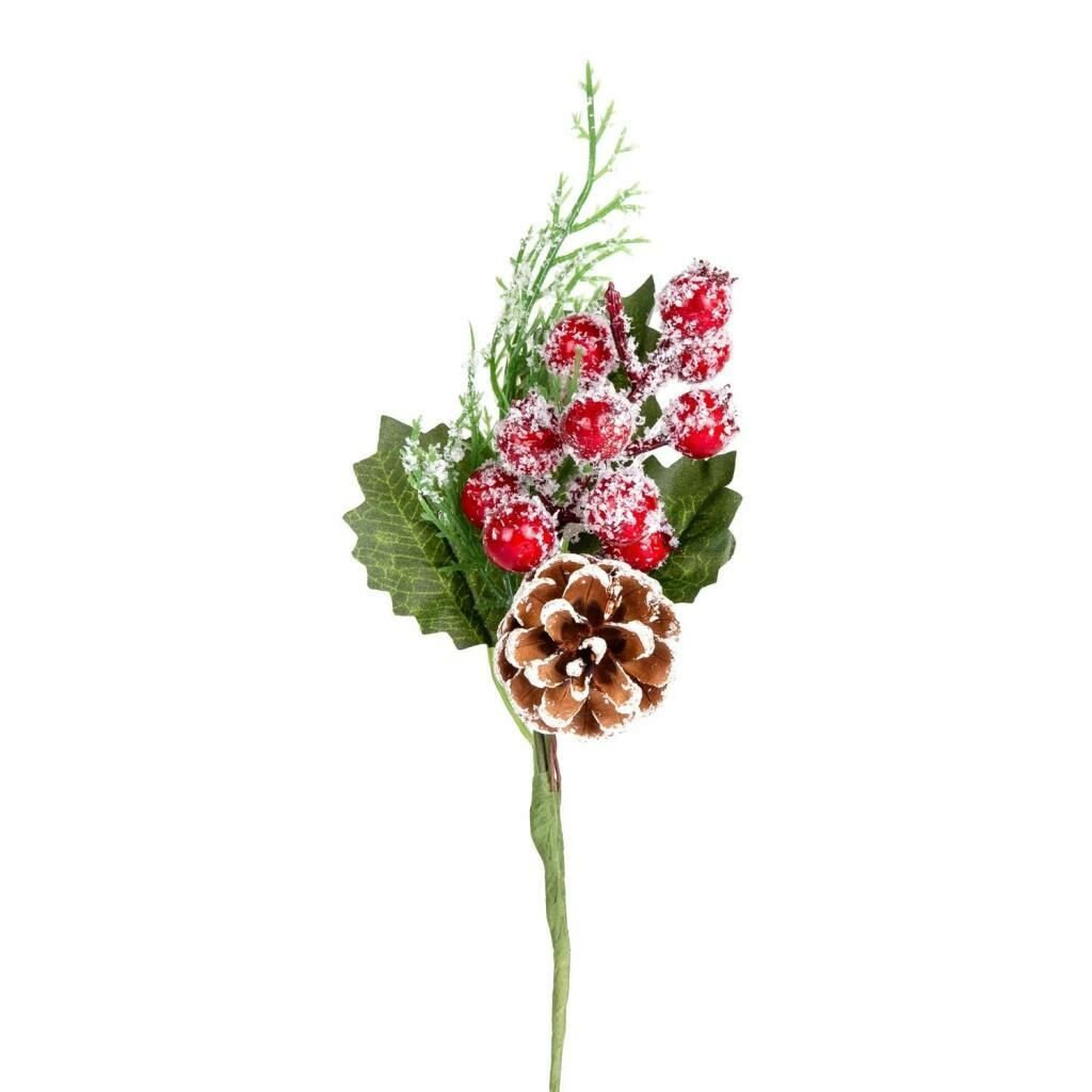KOZALAKLI KARLI BERRY NOEL DEKOR 24CM