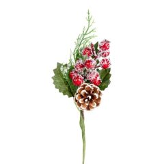 KOZALAKLI KARLI BERRY NOEL DEKOR 24CM