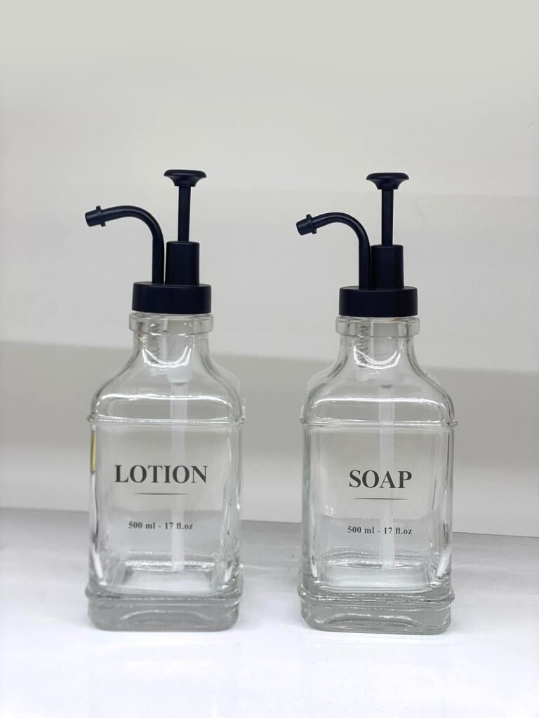 SİYAH CAM SIVI 2'Lİ SIVI SABUNLUK