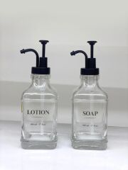 SİYAH CAM SIVI 2'Lİ SIVI SABUNLUK