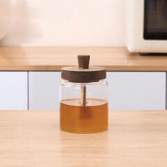 AKASYA KAPAKLI CAM BAL KAVANOZU 450ML