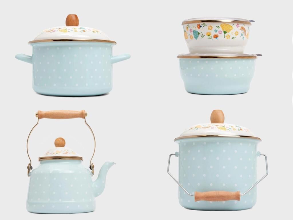 ESPERANZA MİNT YEŞİLİ 5 PARÇA EMAYE SET