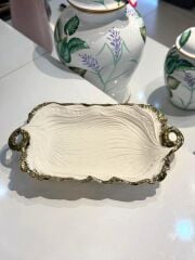 ALBERO GOLD DİKDÖRTGEN SUNUM TABAK 43X25CM