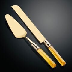 DİAMOND GOLD AMBER 2 PARÇA PASTA SETİ