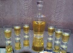 PAŞABAHÇE DENİZLİ CAM EL YAPIMI 7 PARÇA ŞİŞELİ SHOT SETİ