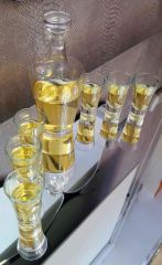 PAŞABAHÇE DENİZLİ CAM EL YAPIMI 7 PARÇA ŞİŞELİ SHOT SETİ