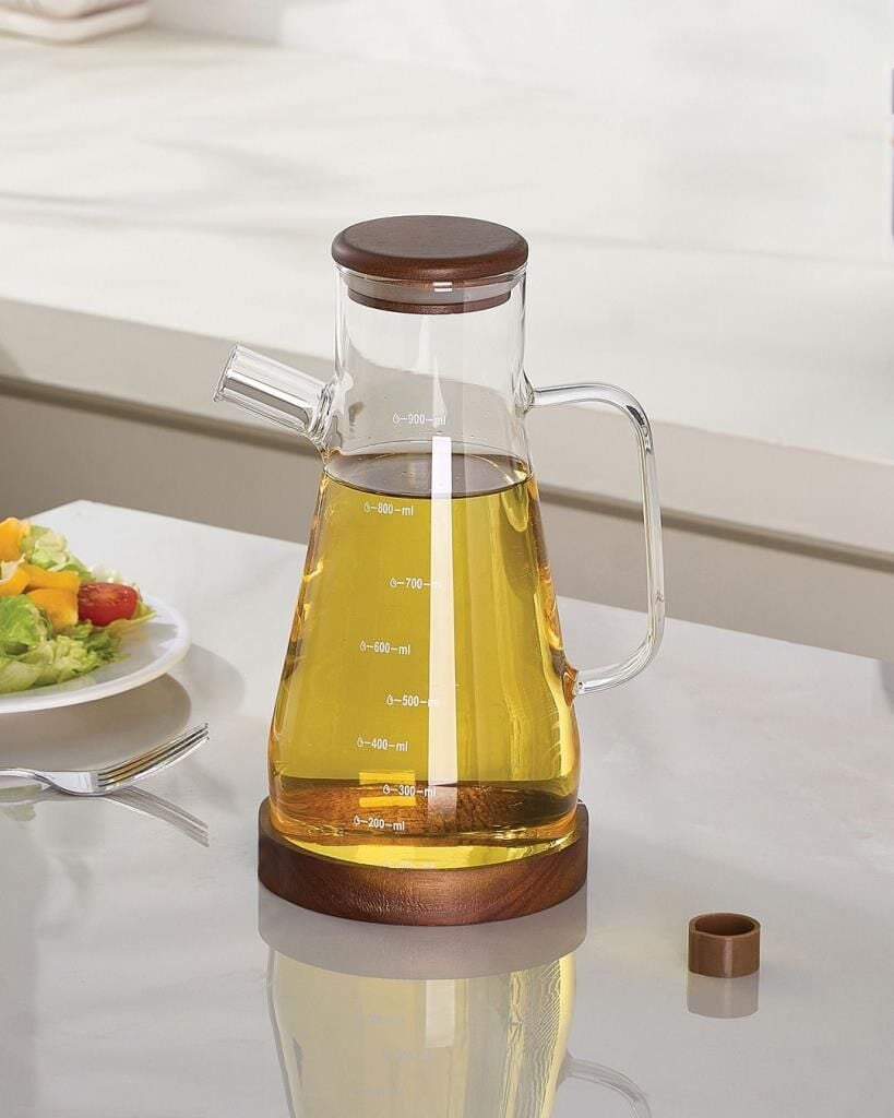 AKASYA STANDLI CAM YAĞDANLIK 900ML