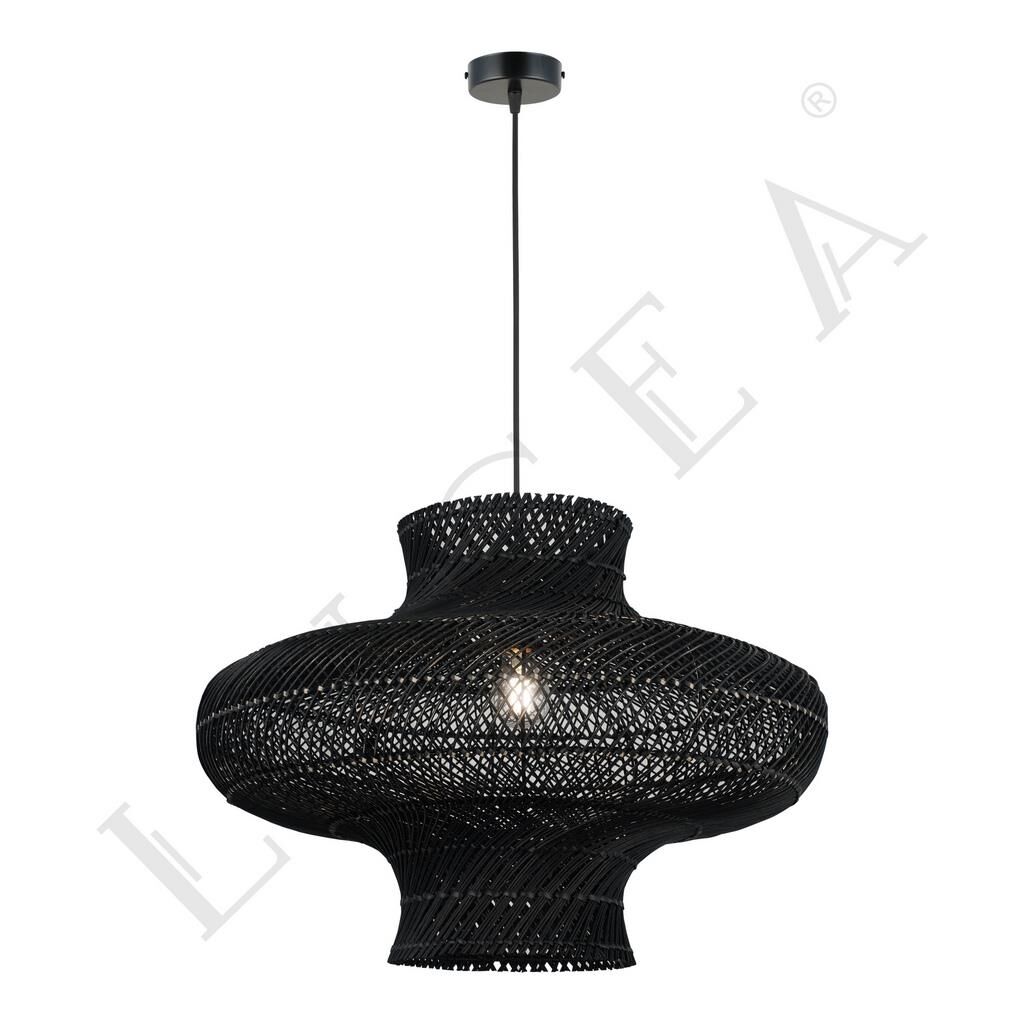 RENE 50CM SİYAH PATİNE BAMBU TEKLİ SARKIT AVİZE E27x1