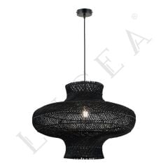 RENE 50CM SİYAH PATİNE BAMBU TEKLİ SARKIT AVİZE E27x1