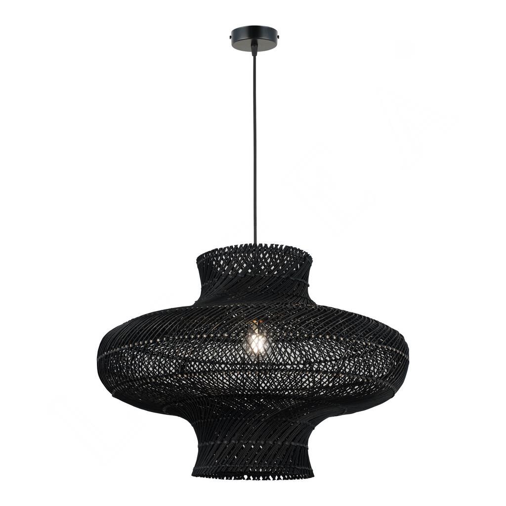 RENE 50CM SİYAH PATİNE BAMBU TEKLİ SARKIT AVİZE E27x1